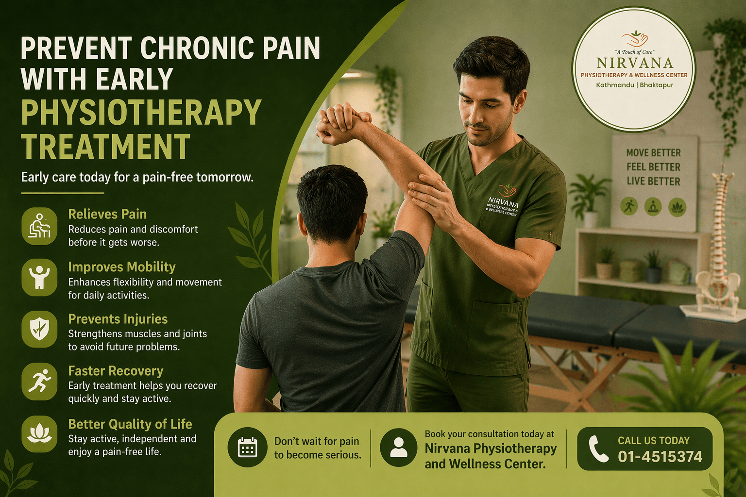 Prevent chronic pain with physiotherapy